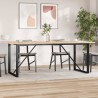 Table à manger cadre en O 200x100x75,5 cm bois pin massif acier 