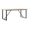 Table à manger cadre en O 200x100x75,5 cm bois pin massif acier 