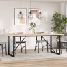 Table à manger cadre en O 200x100x75,5 cm bois pin massif acier 