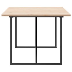 Table à manger cadre en O 200x100x75,5 cm bois pin massif acier 