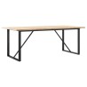 Table à manger cadre en O 200x100x75,5 cm bois pin massif acier 