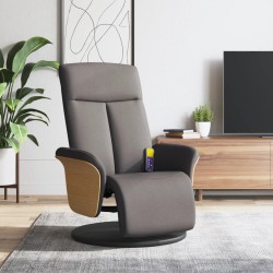 Fauteuil inclinable de massage avec repose-pieds taupe tissu 