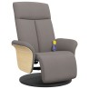 Fauteuil inclinable de massage avec repose-pieds taupe tissu 