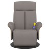 Fauteuil inclinable de massage avec repose-pieds taupe tissu 