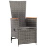 Chaise inclinable de jardin 2pc et coussins Résine tressée Gris 
