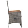 Chaise inclinable de jardin 2pc et coussins Résine tressée Gris 