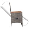 Chaise inclinable de jardin 2pc et coussins Résine tressée Gris 