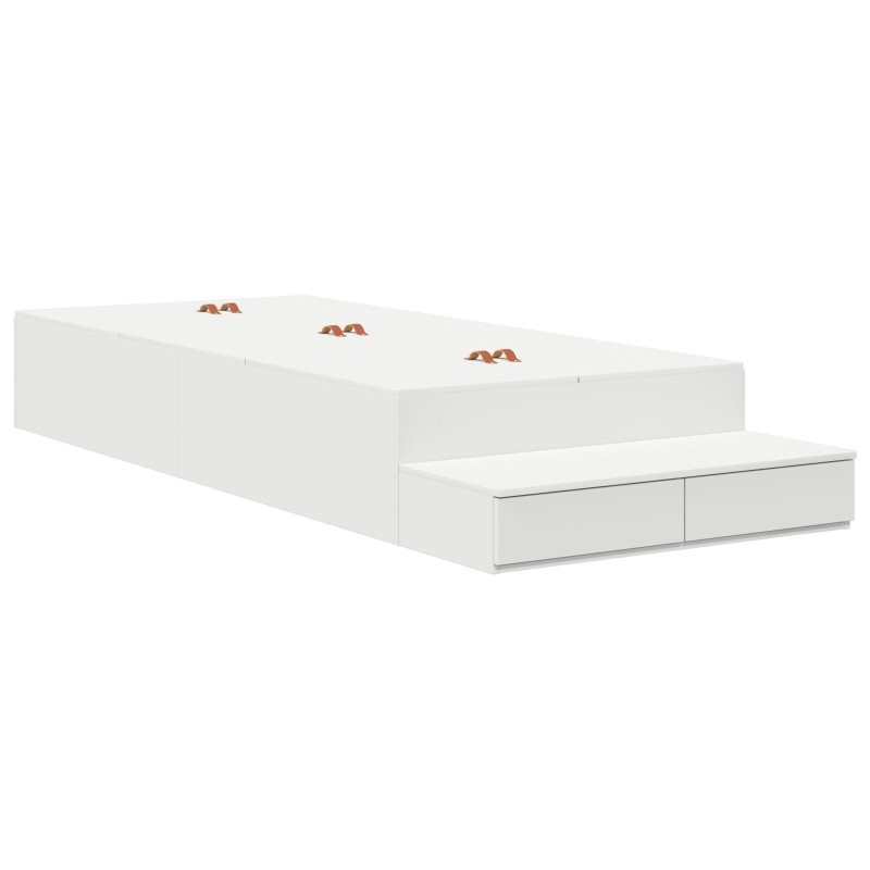 Cadre de lit de rangement Blanc 80x200 cm 