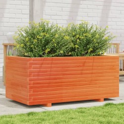 Jardinière cire marron 110x60x49,5 cm bois de pin massif 
