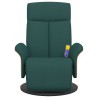 Fauteuil inclinable de massage et repose-pieds vert foncé tissu 