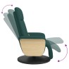 Fauteuil inclinable de massage et repose-pieds vert foncé tissu 