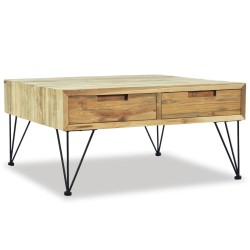 Table basse 80x80x40 cm Teck massif 