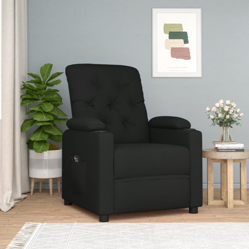 Fauteuil inclinable électrique Noir Tissu 