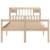 Lit bibliothèque sans matelas 140x200 cm bois massif de pin 