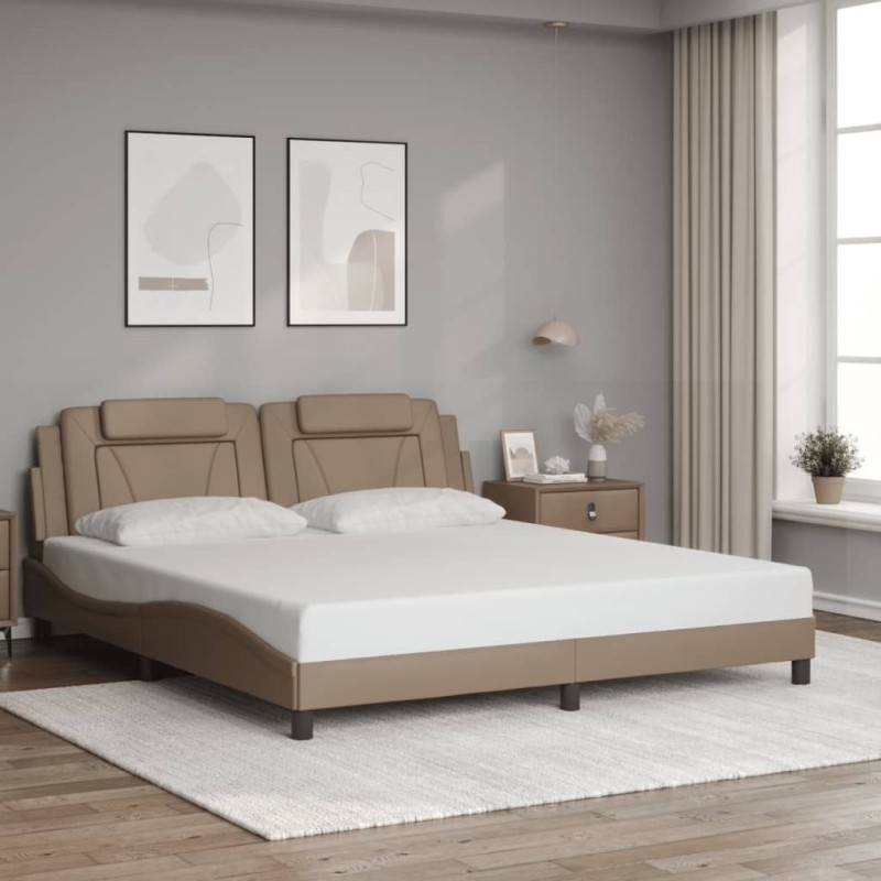 Cadre de lit sans matelas cappuccino 180x200 cm similicuir 