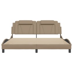 Cadre de lit sans matelas cappuccino 180x200 cm similicuir 