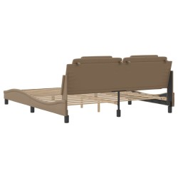 Cadre de lit sans matelas cappuccino 180x200 cm similicuir 