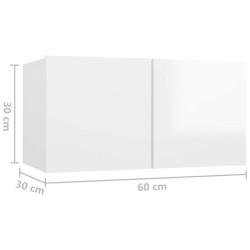 Ensemble de meuble TV 6 pcs Blanc brillant Bois d'ingénierie 