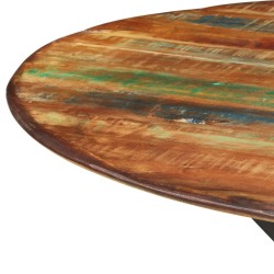 Table à dîner Ø110x78 cm Bois de récupération massif et acier 