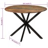 Table à dîner Ø110x78 cm Bois de récupération massif et acier 