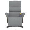 Fauteuil inclinable de massage et repose-pieds gris clair tissu 