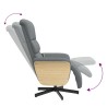Fauteuil inclinable de massage et repose-pieds gris clair tissu 