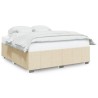 Cadre de lit sans matelas crème 180x200 cm tissu 
