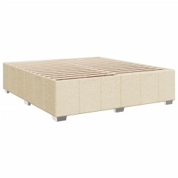 Cadre de lit sans matelas crème 180x200 cm tissu 