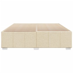 Cadre de lit sans matelas crème 180x200 cm tissu 