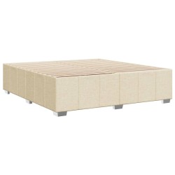 Cadre de lit sans matelas crème 180x200 cm tissu 
