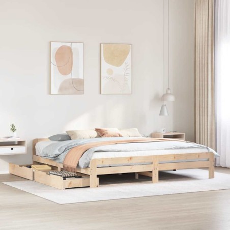 Cadre de lit sans matelas 180x200 cm bois massif de pin 