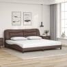 Cadre de lit sans matelas marron 200x200 cm similicuir 