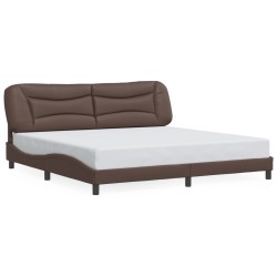 Cadre de lit sans matelas marron 200x200 cm similicuir 