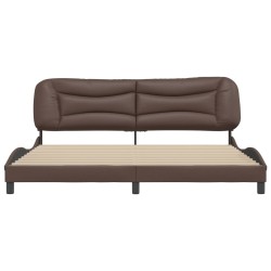 Cadre de lit sans matelas marron 200x200 cm similicuir 