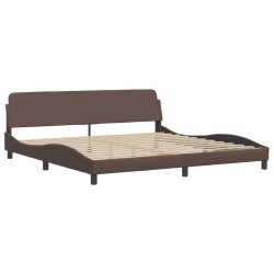 Cadre de lit sans matelas marron 200x200 cm similicuir 