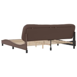 Cadre de lit sans matelas marron 200x200 cm similicuir 