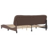 Cadre de lit sans matelas marron 200x200 cm similicuir 