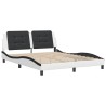 Cadre de lit sans matelas blanc et noir 160x200 cm similicuir 