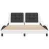 Cadre de lit sans matelas blanc et noir 160x200 cm similicuir 