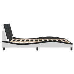 Cadre de lit sans matelas blanc et noir 160x200 cm similicuir 