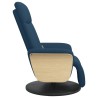 Fauteuil inclinable de massage avec repose-pieds bleu tissu 