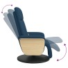 Fauteuil inclinable de massage avec repose-pieds bleu tissu 