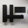 Ensemble de meubles TV 7 pcs Noir Bois d'ingénierie 