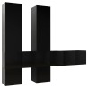Ensemble de meubles TV 7 pcs Noir Bois d'ingénierie 