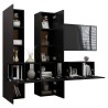 Ensemble de meubles TV 7 pcs Noir Bois d'ingénierie 