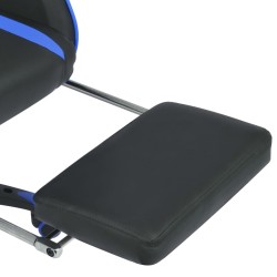 Chaise de bureau inclinable avec repose-pied Bleu 