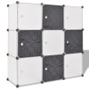 Organisateur de rangement cube avec 9 compartiments Noir/Blanc 