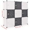 Organisateur de rangement cube avec 9 compartiments Noir/Blanc 