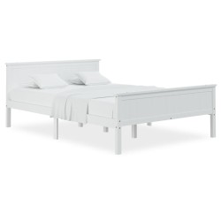 Cadre de lit sans matelas blanc bois de pin massif 160x200 cm 