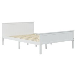 Cadre de lit sans matelas blanc bois de pin massif 160x200 cm 